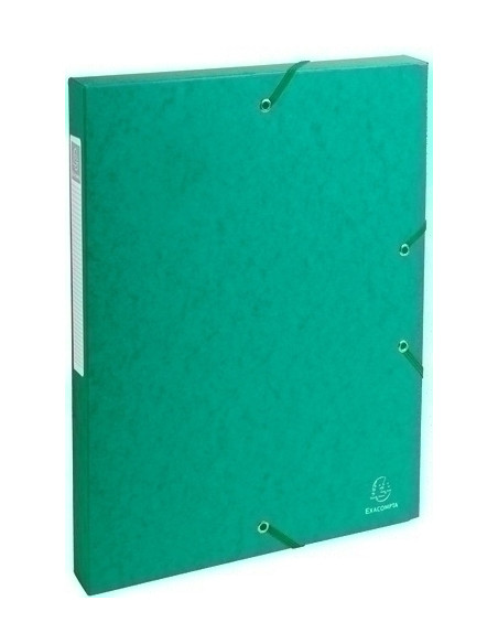 CARPETA de PROYECTOS EXACOMPTA EXABOX CARTULINA LUSTRADA NATURE FUTURE A4 GOMAS  6 cm VERDE