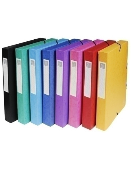CARPETA de PROYECTOS EXACOMPTA EXABOX CARTULINA LUSTRADA NATURE FUTURE A4 GOMAS  4 cm SURTIDO 8 col