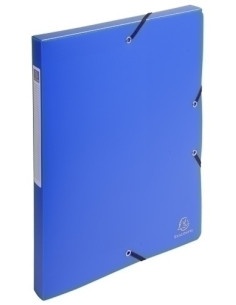 CARPETA de PROYECTOS EXACOMPTA EXABOX PP LISO OPACO A4 GOMAS  25 cm AZUL