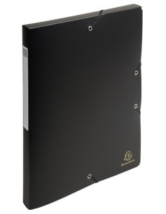 CARPETA de PROYECTOS EXACOMPTA EXABOX PP LISO OPACO A4 GOMAS  25 cm NEGRO