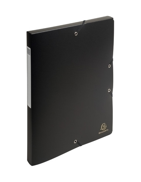 CARPETA de PROYECTOS EXACOMPTA EXABOX PP LISO OPACO A4 GOMAS  25 cm NEGRO