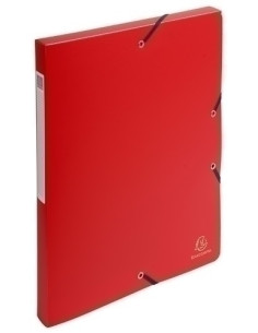 CARPETA de PROYECTOS EXACOMPTA EXABOX PP LISO OPACO A4 GOMAS  25 cm ROJO