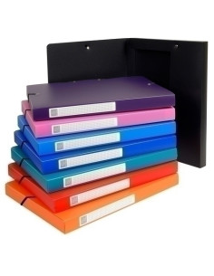 CARPETA de PROYECTOS EXACOMPTA EXABOX PP LISO OPACO A4 GOMAS  25 cm SURTIDO 8 col