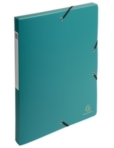 CARPETA de PROYECTOS EXACOMPTA EXABOX PP LISO OPACO A4 GOMAS  25 cm VERDE