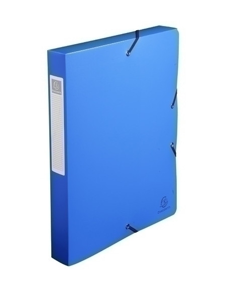 CARPETA de PROYECTOS EXACOMPTA EXABOX PP LISO OPACO A4 GOMAS  4 cm AZUL