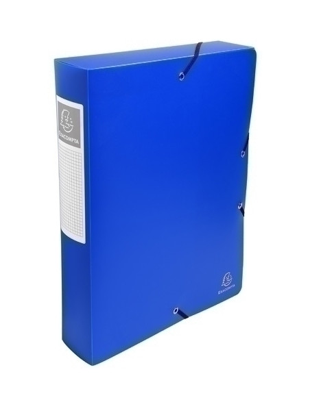 CARPETA de PROYECTOS EXACOMPTA EXABOX PP LISO OPACO A4 GOMAS  6 cm AZUL