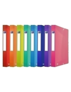 CARPETA de PROYECTOS OXFORDELBA URBAN PP TRANSLUCIDO A4 GOMAS  4 cm SURTIDO 8 colores