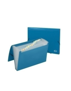 CLASIFICADOR ACORDEON FOROFIS PP OPACO A4 12 DPTOS GOMAS AZUL