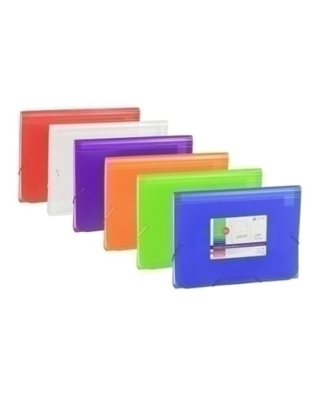CLASIFICADOR ACORDEON CARCHIVO PP TRANSL F 13 DPTOSGOMAS SURTIDO EXPOSITOR de 12