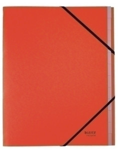 CARPETA CLASIFICADORA LEITZ RECYCLE CARTON A4 12 SEPARADcon GOMAS ROJO