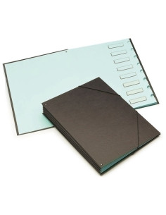 CLASIFICADOR lomo FUELLE GRAFOPLAS CARTON FORRF 8 SEPARADGOMAS NEGRO