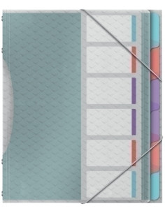 CARPETA CLASIFICADORA ESSELTE COLOUR BREEZE A4 PP 6 SEPARADcon GOMA SURTIDO