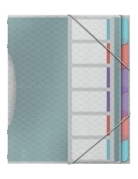 CARPETA CLASIFICADORA ESSELTE COLOUR BREEZE A4 PP 6 SEPARADcon GOMA SURTIDO