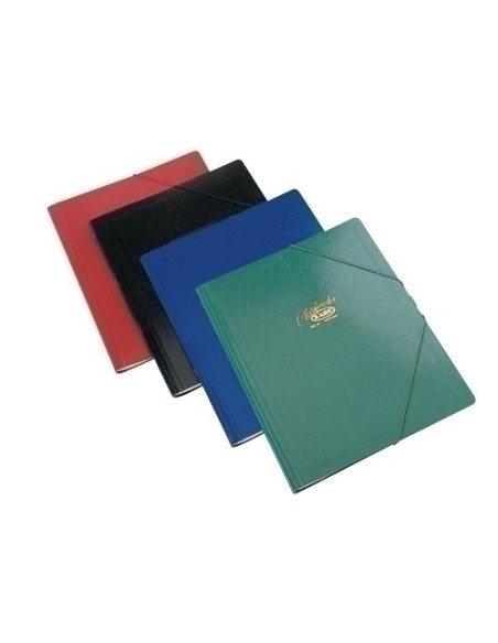 CARPETA CLASIFICADORA SARO CARTON GOFRADO N10 F PROL12 DPTOScon GOMAS ROJO