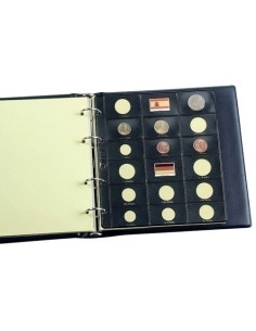 FUNDA para ALBUM de MONEDAS PARDO con ALMA OPACA NEGRA especial EUROS 16 aloj  2 band