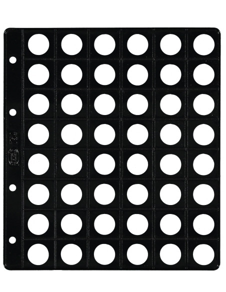 FUNDA para ALBUM de MONEDAS PARDO con ALMA OPACA NEGRA Ø 18mm 48 aloj