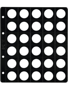 FUNDA para ALBUM de MONEDAS PARDO con ALMA OPACA NEGRA Ø 25mm 30 aloj