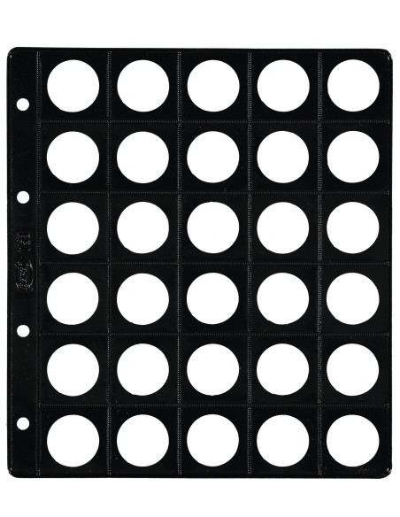 FUNDA para ALBUM de MONEDAS PARDO con ALMA OPACA NEGRA Ø 25mm 30 aloj
