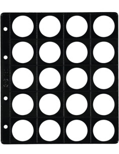 FUNDA para ALBUM de MONEDAS PARDO con ALMA OPACA NEGRA Ø 33mm 20 aloj