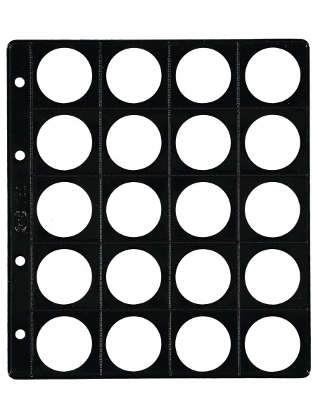 FUNDA para ALBUM de MONEDAS PARDO con ALMA OPACA NEGRA Ø 33mm 20 aloj