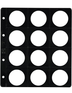 FUNDA para ALBUM de MONEDAS PARDO con ALMA OPACA NEGRA Ø 42mm 12 aloj