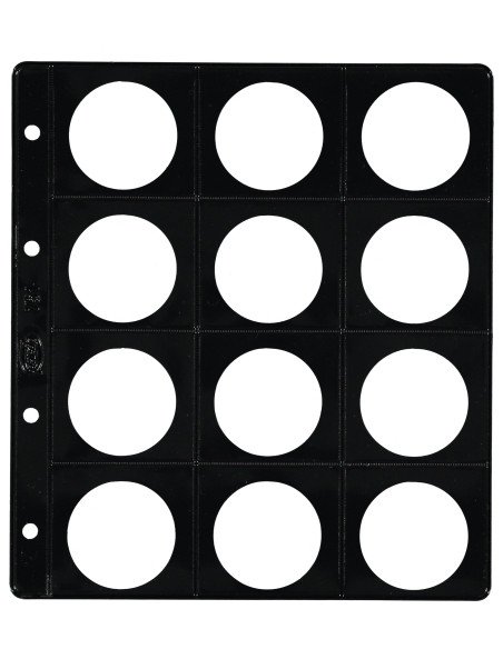 FUNDA para ALBUM de MONEDAS PARDO con ALMA OPACA NEGRA Ø 42mm 12 aloj