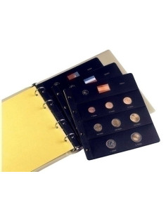 FUNDA para ALBUM de MONEDAS PARDO tipo CLARABOYA EUROS  8 aloj