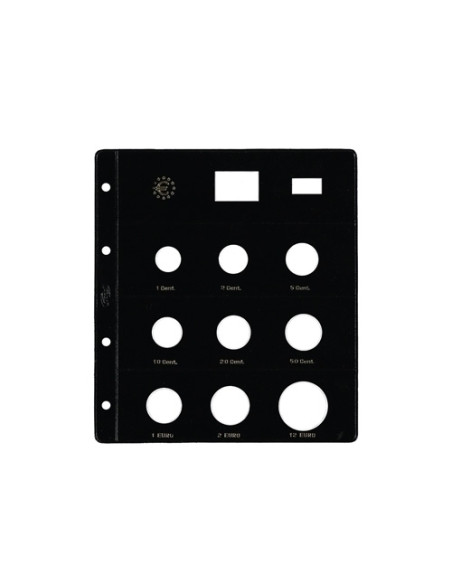 FUNDA para ALBUM de MONEDAS PARDO tipo CLARABOYA EUROS  9 aloj especial 12 