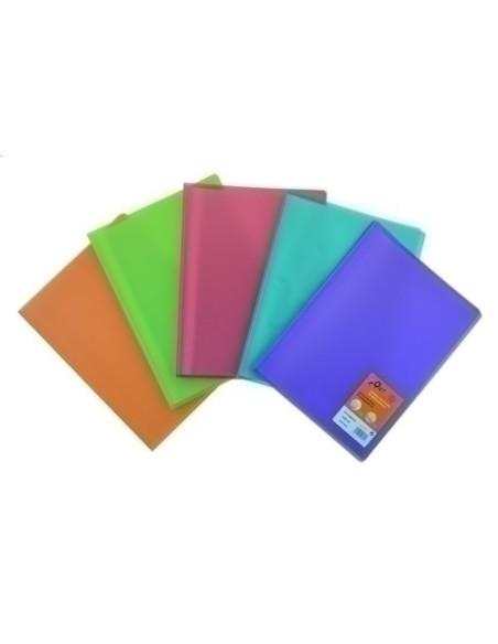 CARPETA FUNDAS TARIFARIO OLEF PP TRANS A4 10 F 6 COL azul-naranja-rojo-verde-violeta-verde claro