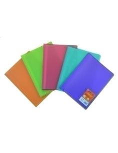 CARPETA FUNDAS TARIFARIO OLEF PP TRANS A4 40 F 6 COL azul-naranja-rojo-verde-violeta-verde claro