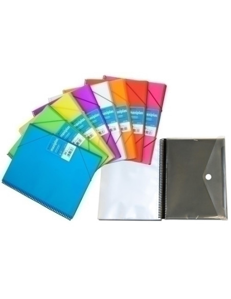 CARPETA FUNDAS TARIFARIO GRAFOPLAS ESPIRAL PP RIGIDO MAXIPLAS A4 50 F TRANSLUCIDO AMARILLO
