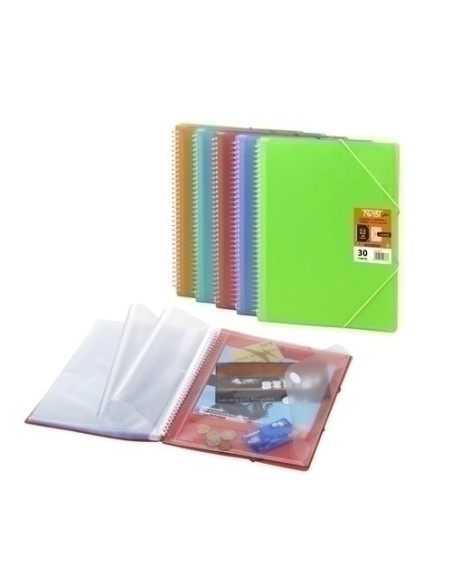 CARPETA FUNDAS TARIFARIO OLEF TWIST PP FLEXIBLE A4 20 F NARANJA