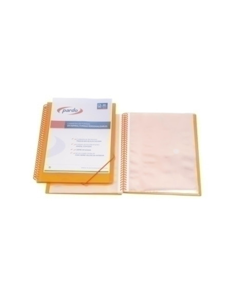 CARPETA FUNDAS TARIFARIO PARDO STUDIO STYLE ESPIRAL PP F 40 F NARANJA