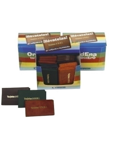 FUNDA PORTACARNET IBERPLAS PVC TARJETAS y NIF 3 CUERPOS IMITPIEL PAQUETE de 40 COLSUR