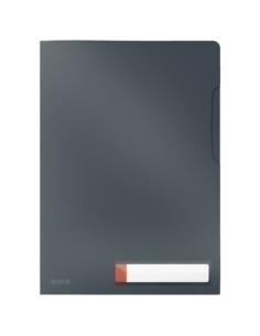 DOSIER ANGULO RECTO LEITZ COSY PP RECICLABLE SEMI OPACO A4 GRIS PACK de 3