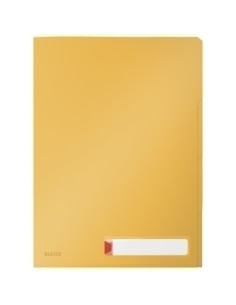 DOSIER ANGULO RECTO LEITZ COSY PP RECICLABLE SEMI OPACO A4 con PESTAÑAS AMARILLO PACK de 3