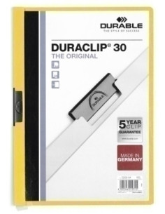 DOSIER CLIP DURACLIP PVC A4 2200 pinza METAL 30h AMARILLO