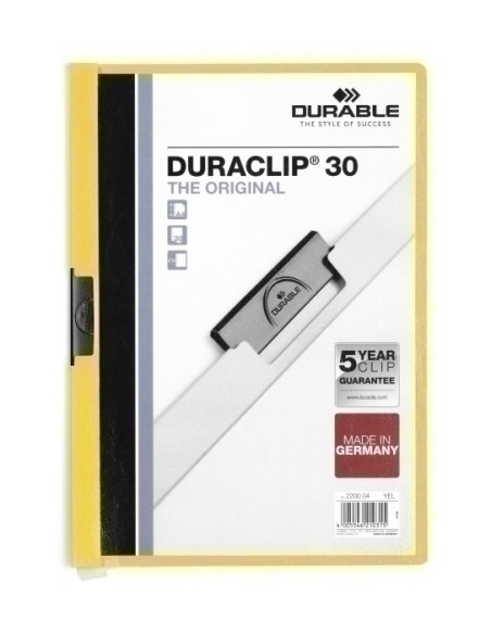 DOSIER CLIP DURACLIP PVC A4 2200 pinza METAL 30h AMARILLO