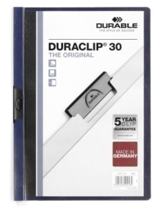 DOSIER CLIP DURACLIP PVC A4 2200 pinza METAL 30h AZUL ANTRACITA