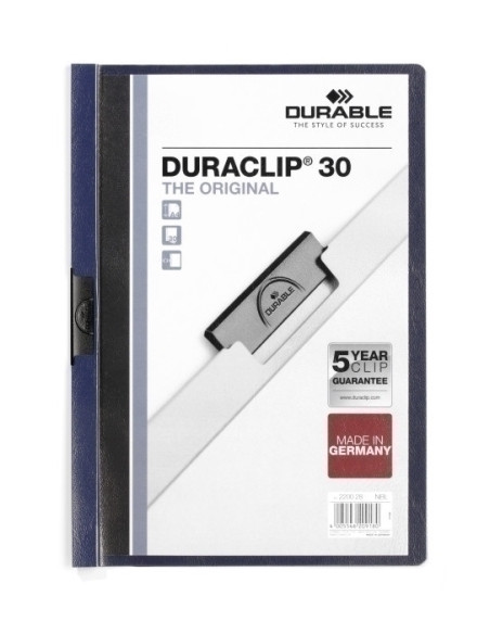DOSIER CLIP DURACLIP PVC A4 2200 pinza METAL 30h AZUL ANTRACITA