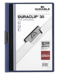 DOSIER CLIP DURACLIP PVC A4 2200 pinza METAL 30h AZUL OSCURO