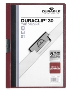 DOSIER CLIP DURACLIP PVC A4 2200 pinza METAL 30h BURDEOS