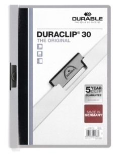 DOSIER CLIP DURACLIP PVC A4 2200 pinza METAL 30h GRIS