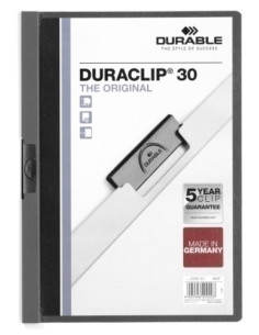 DOSIER CLIP DURACLIP PVC A4 2200 pinza METAL 30h GRIS ANTRACITA