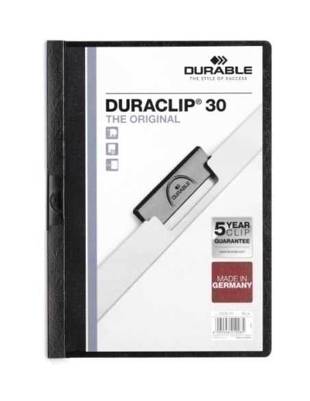 DOSIER CLIP DURACLIP PVC A4 2200 pinza METAL 30h NEGRO