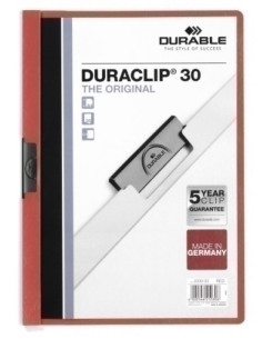 DOSIER CLIP DURACLIP PVC A4 2200 pinza METAL 30h ROJO