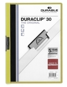 DOSIER CLIP DURACLIP PVC A4 2200 pinza METAL 30h VERDE CLARO