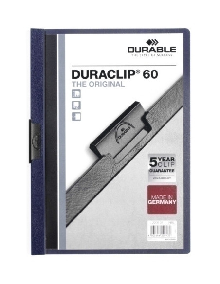 DOSIER CLIP DURACLIP PVC A4 2209 pinza METAL 60h AZUL ANTRACITA
