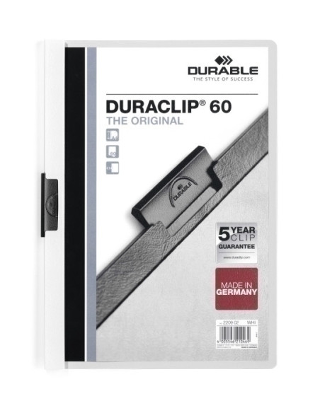 DOSIER CLIP DURACLIP PVC A4 2209 pinza METAL 60h BLANCO