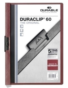 DOSIER CLIP DURACLIP PVC A4 2209 pinza METAL 60h BURDEOS